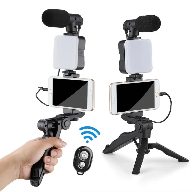 Photography Led Lighting Kit - Akıllı Telefon Vlog Kiti Tripod Telefon