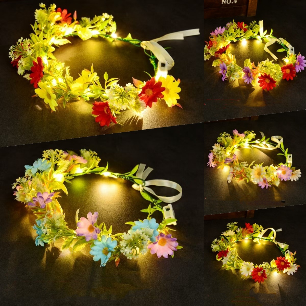 Photography Lighting Devices - LED Işıklı Çiçek Taç Bandı, Çocuklar