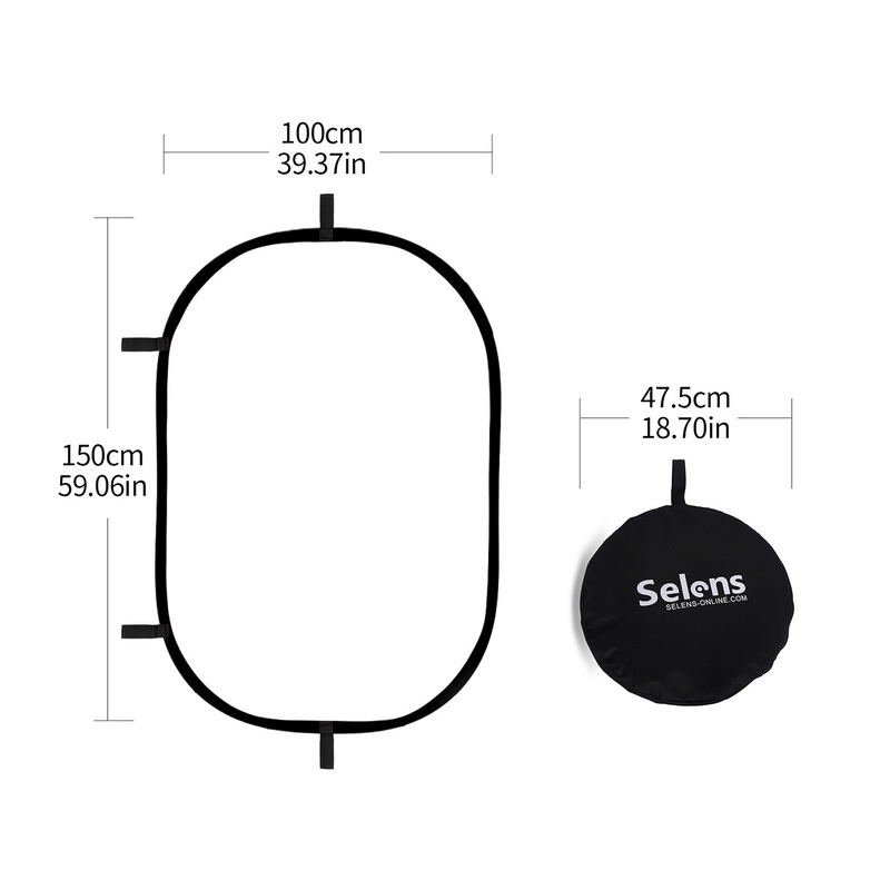 Video Light Panel Led - 100X150CM katlanabilir Oval reflektör yumuşak işık