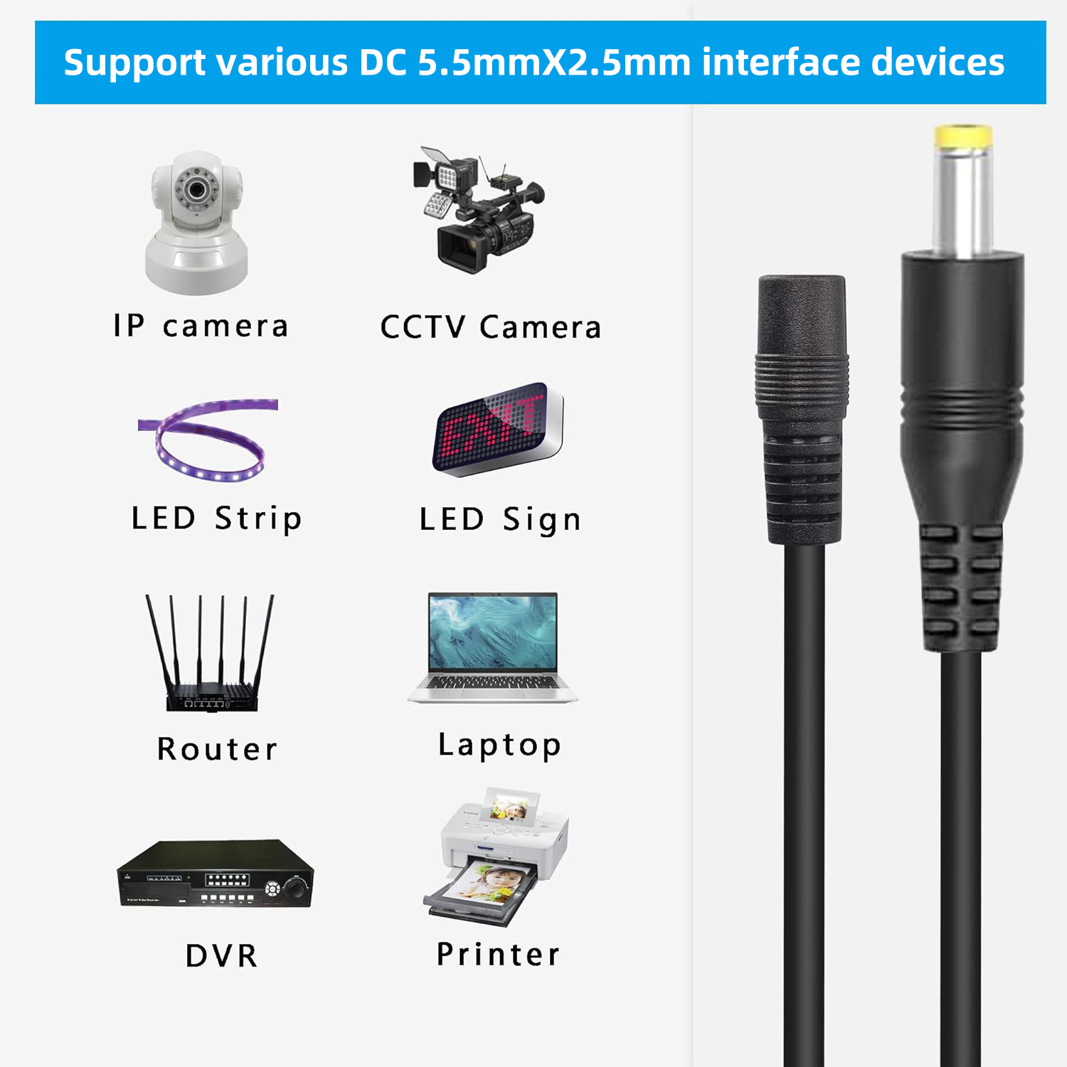 DC güç konektörü fiş kablosu 5 - Photography Led Lighting Kit incelemesi ve fiyatı