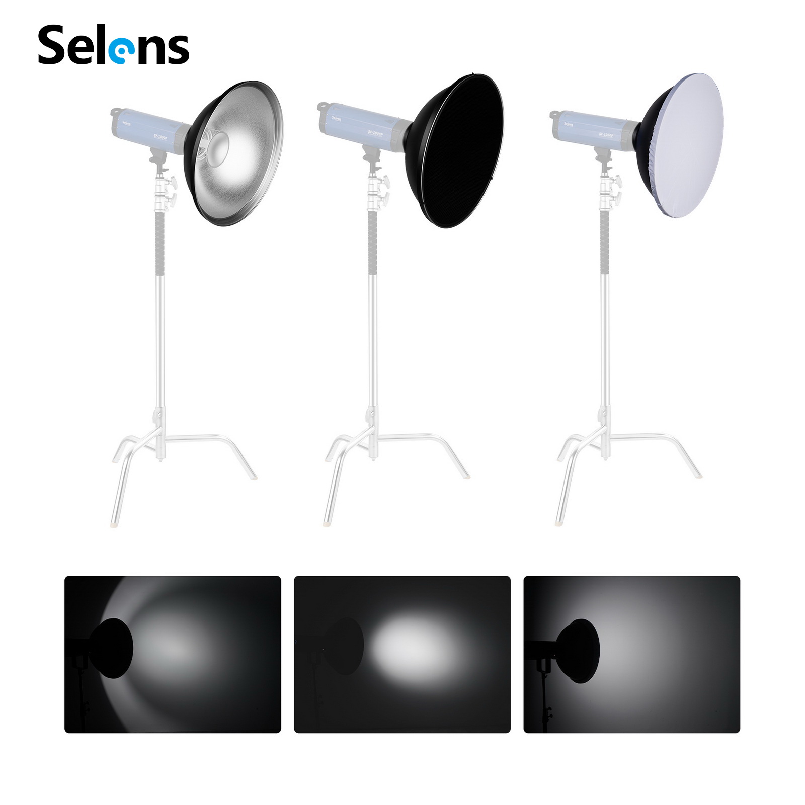 Selens 55cm Gümüş/Beyaz İç Ref - Photography Lighting Beauty Dish incelemesi ve fiyatı