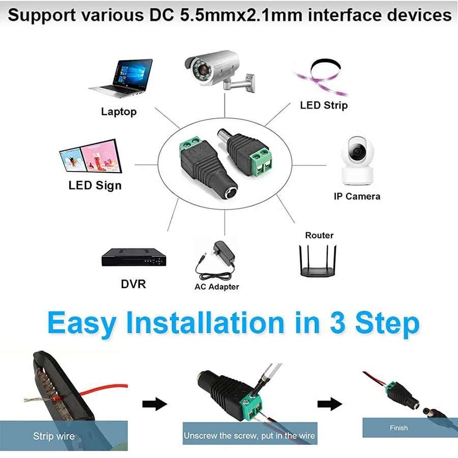 5 çift DC 12V dişi ve erkek ko - Photography Led Lighting Kit incelemesi ve fiyatı